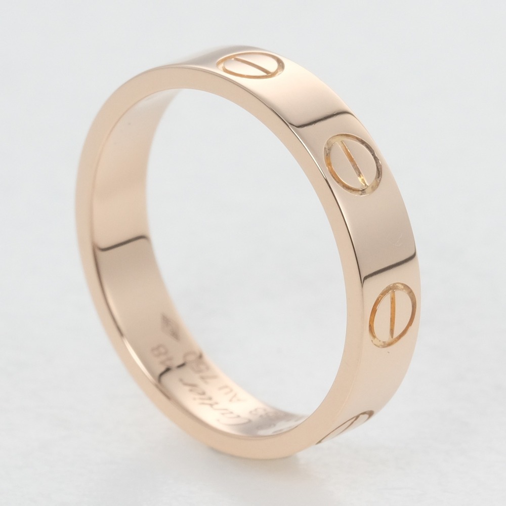 CARTIER Mini Love Wedding K18PG No. 7.5 Women's Ring - Picture 3 of 9
